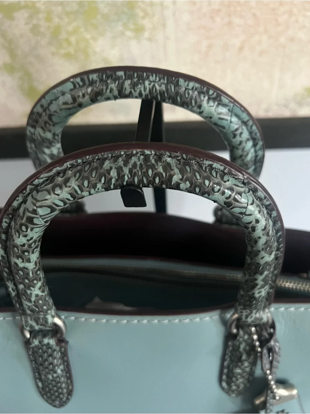 Coach 1941 Dakotah with Colorblock Snakeskin Detail Leather Satchel